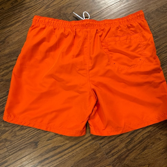 Boca Classics Mens Swim Shorts Orange Drawstring Pockets - Picture 6 of 7